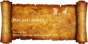 Marjai Anett névjegykártya